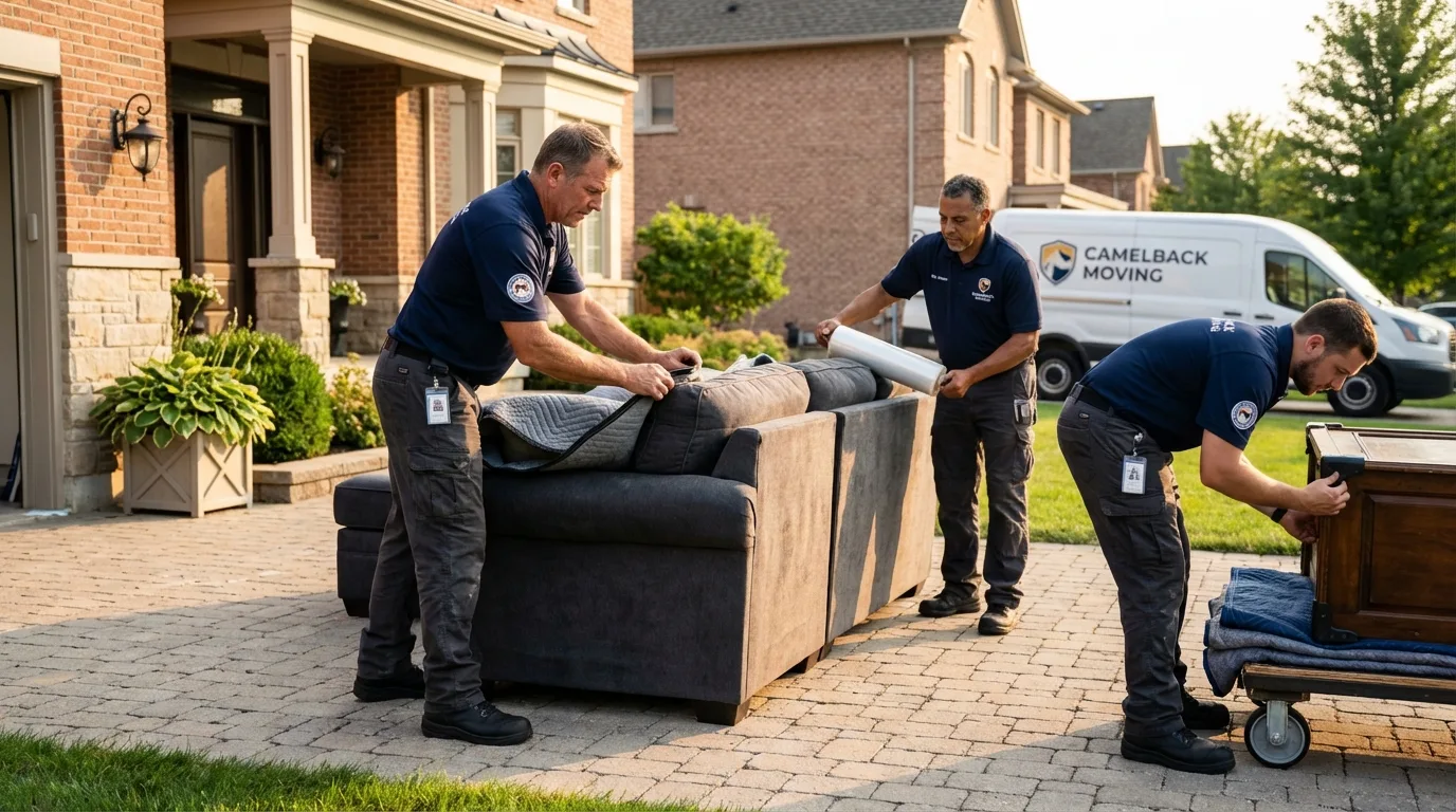 Large estate moving crew wrapping furniture in Cedartown, GA