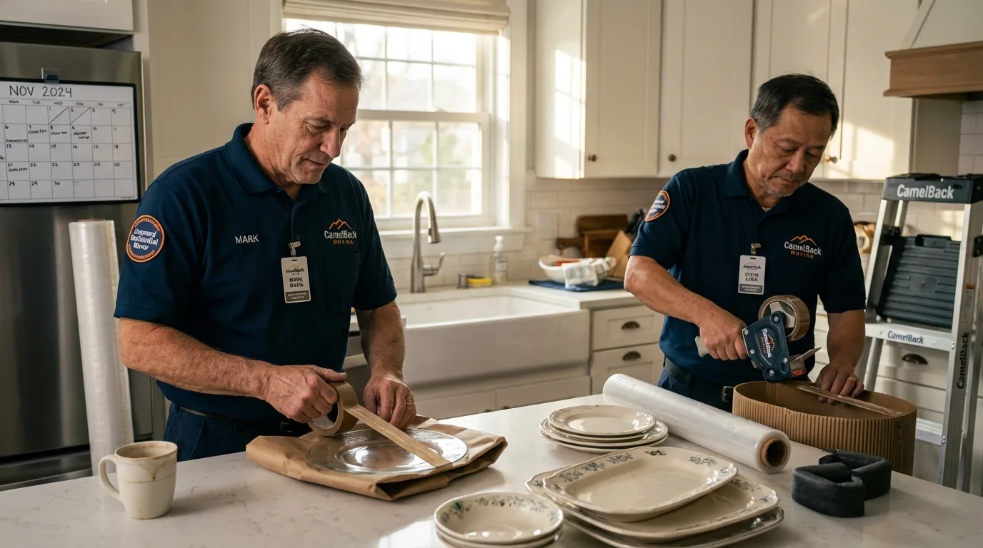 Professional crew packing kitchen dishware in Cedartown, GA